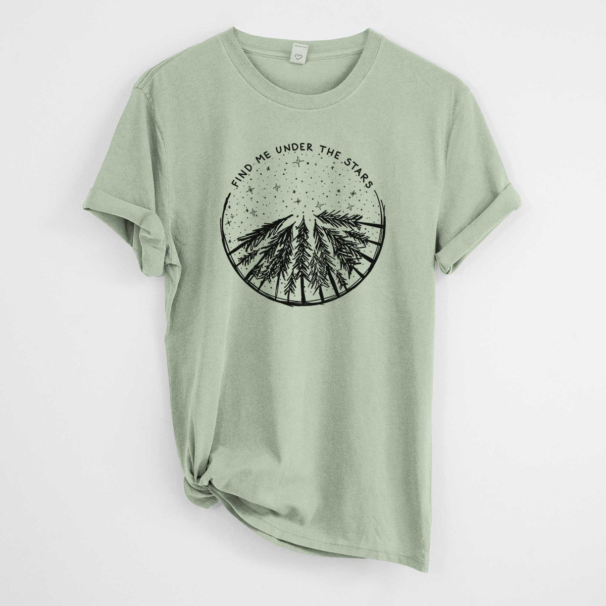 Find Me Under the Stars -  Mineral Wash 100% Organic Cotton Short Sleeve