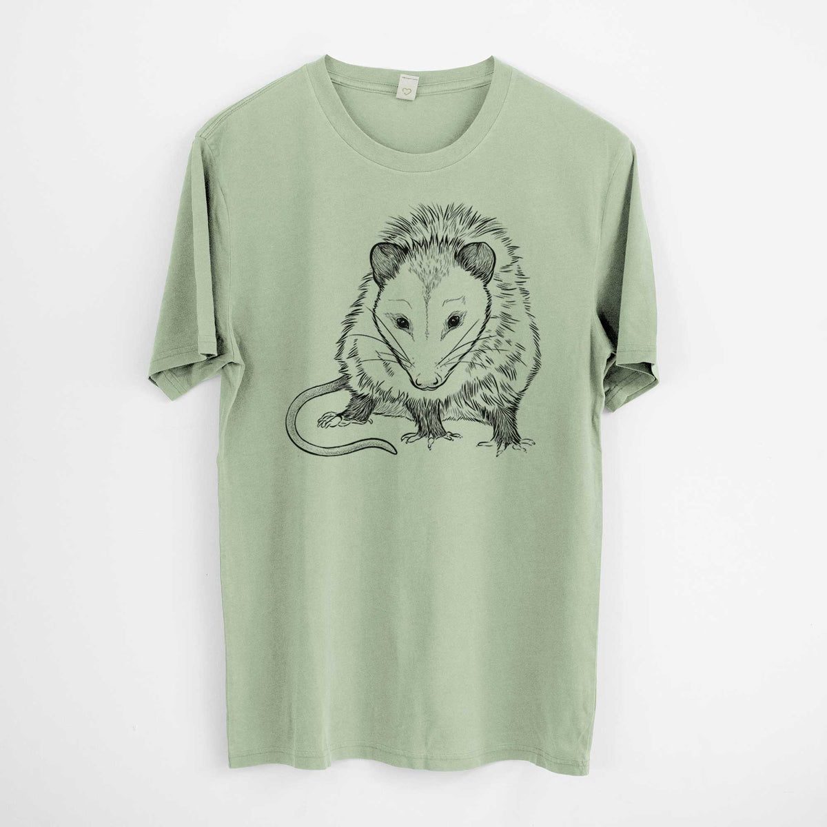 Virginia Opossum - Didelphis virginiana -  Mineral Wash 100% Organic Cotton Short Sleeve