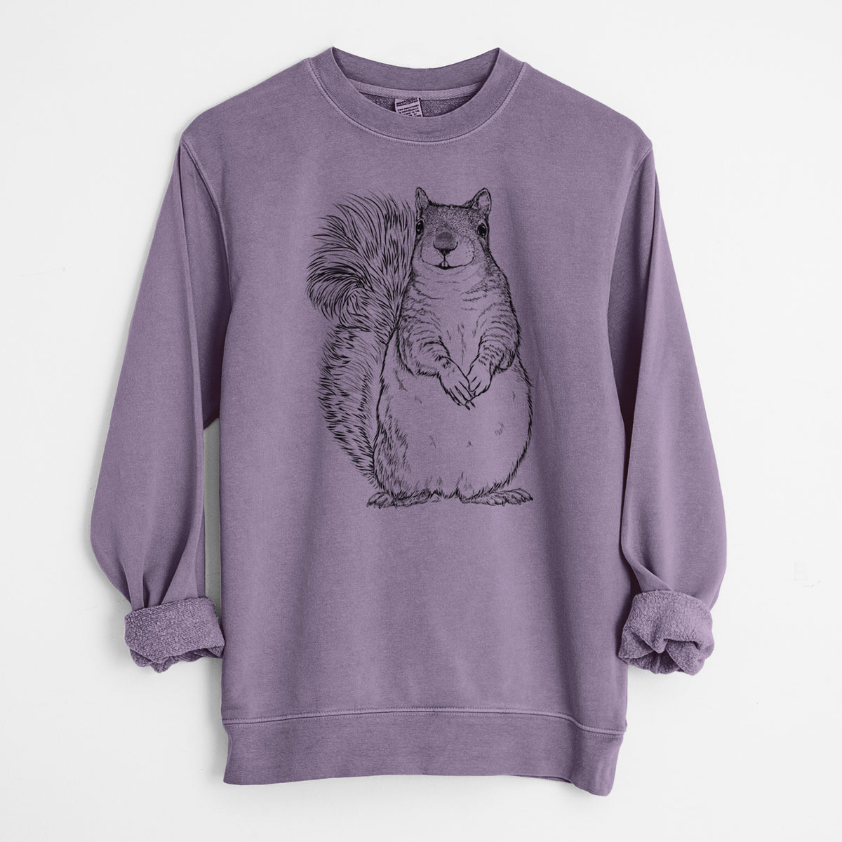 Western Grey Squirrel - Sciurus griseus - Unisex Pigment Dyed Crew Sweatshirt