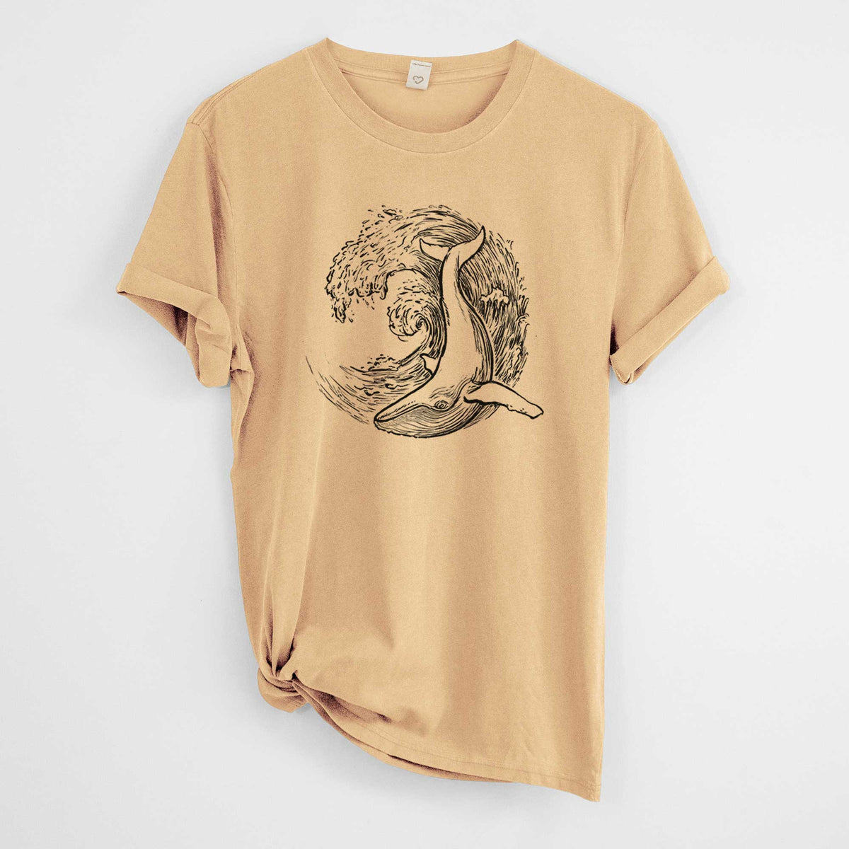 Whale Wave -  Mineral Wash 100% Organic Cotton Short Sleeve