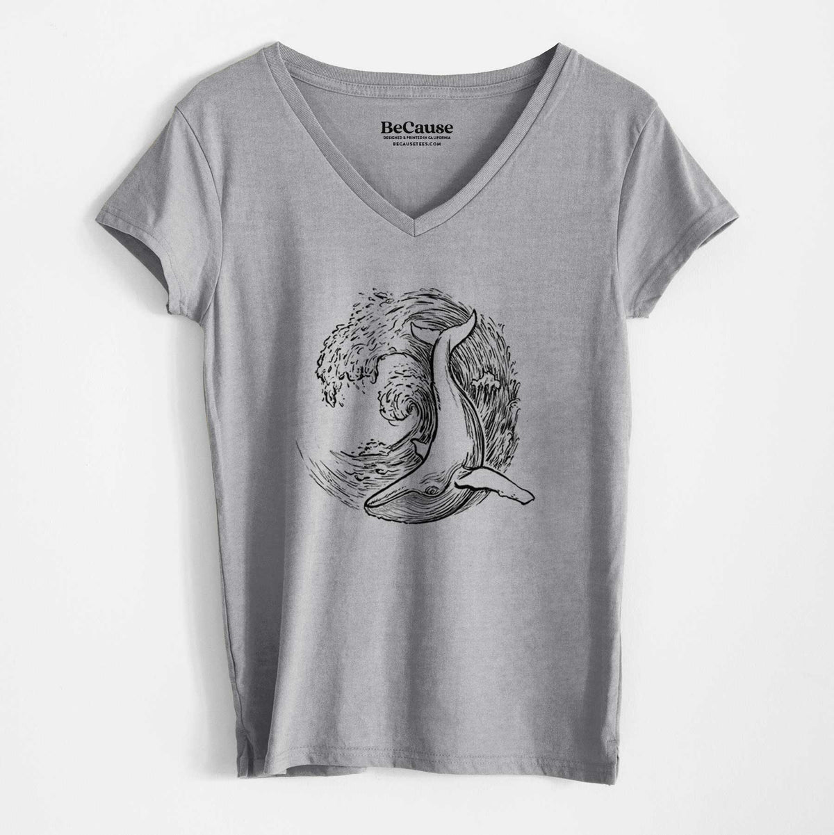 Whale Wave - Women&#39;s 100% Recycled V-neck