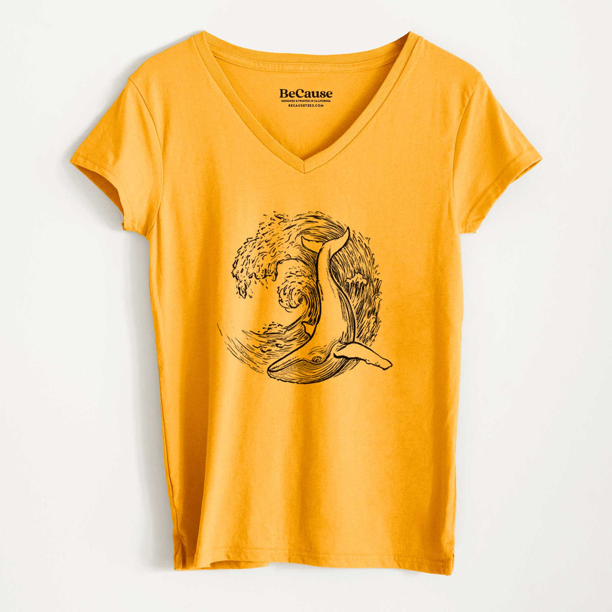 Whale Wave - Women&#39;s 100% Recycled V-neck
