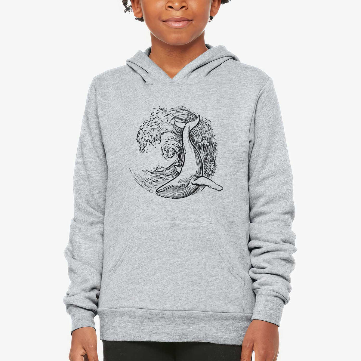 Whale Wave - Youth Hoodie Sweatshirt