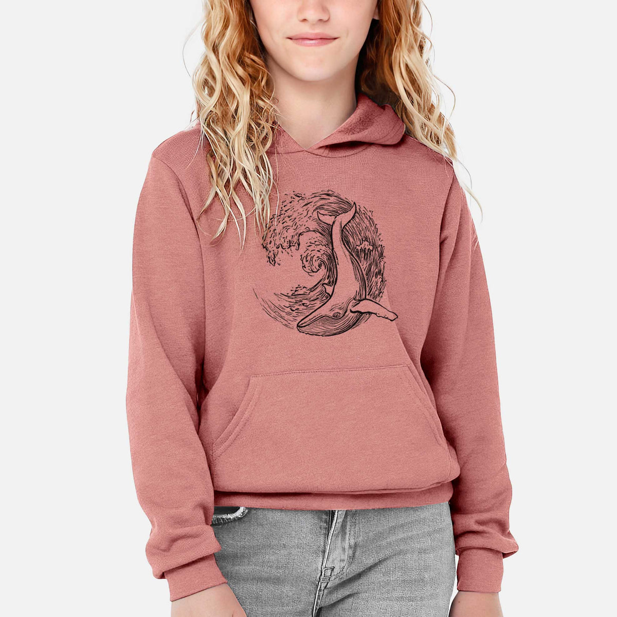 Whale Wave - Youth Hoodie Sweatshirt