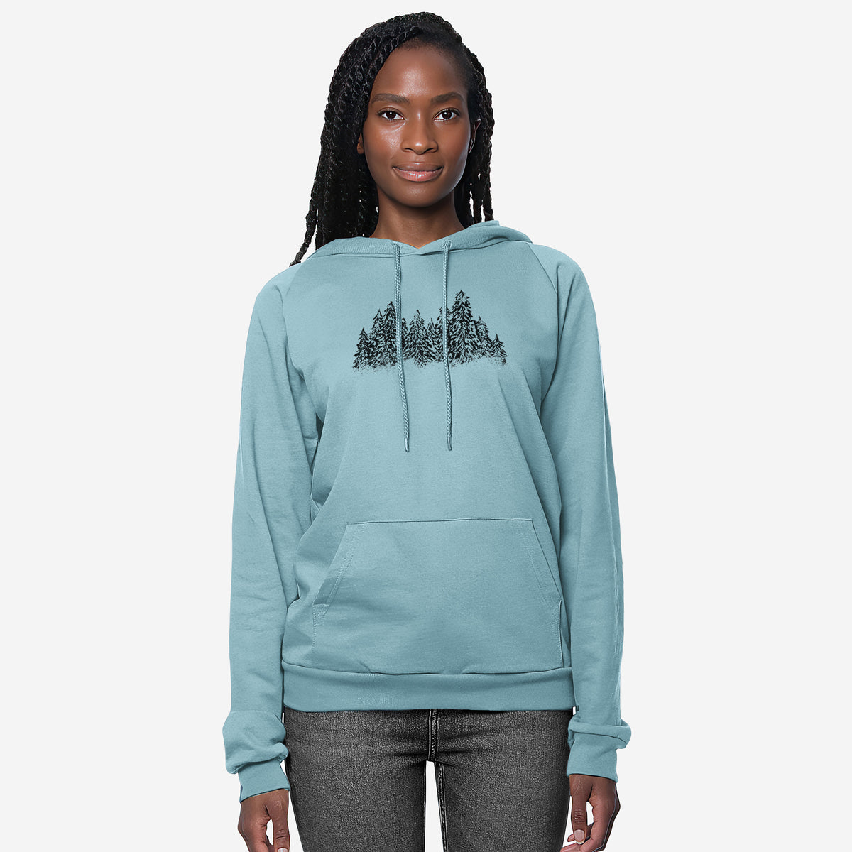 Winter Evergreens Unisex Pullover Hoodie Made in USA 100