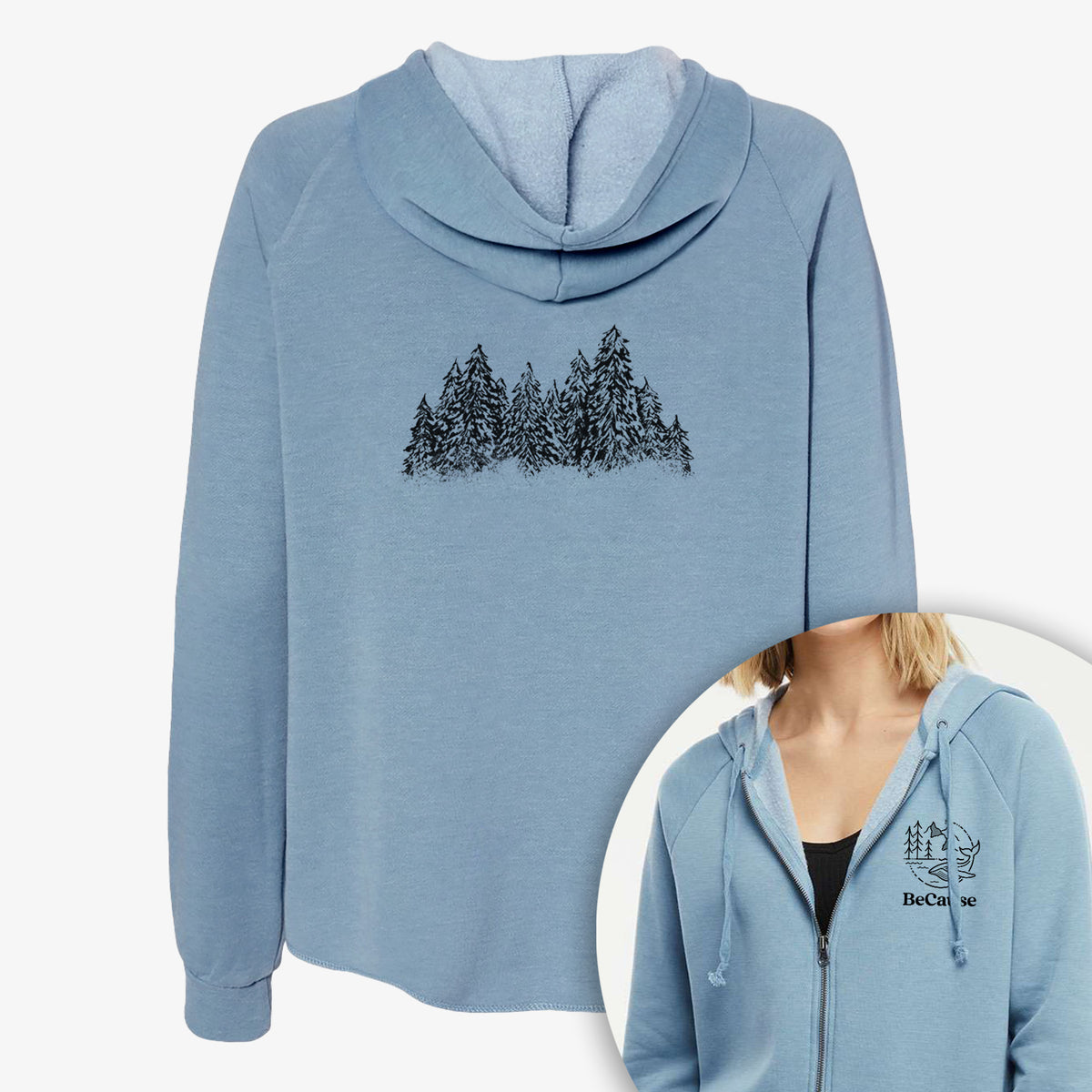 Winter Evergreens - Women&#39;s Cali Wave Zip-Up Sweatshirt