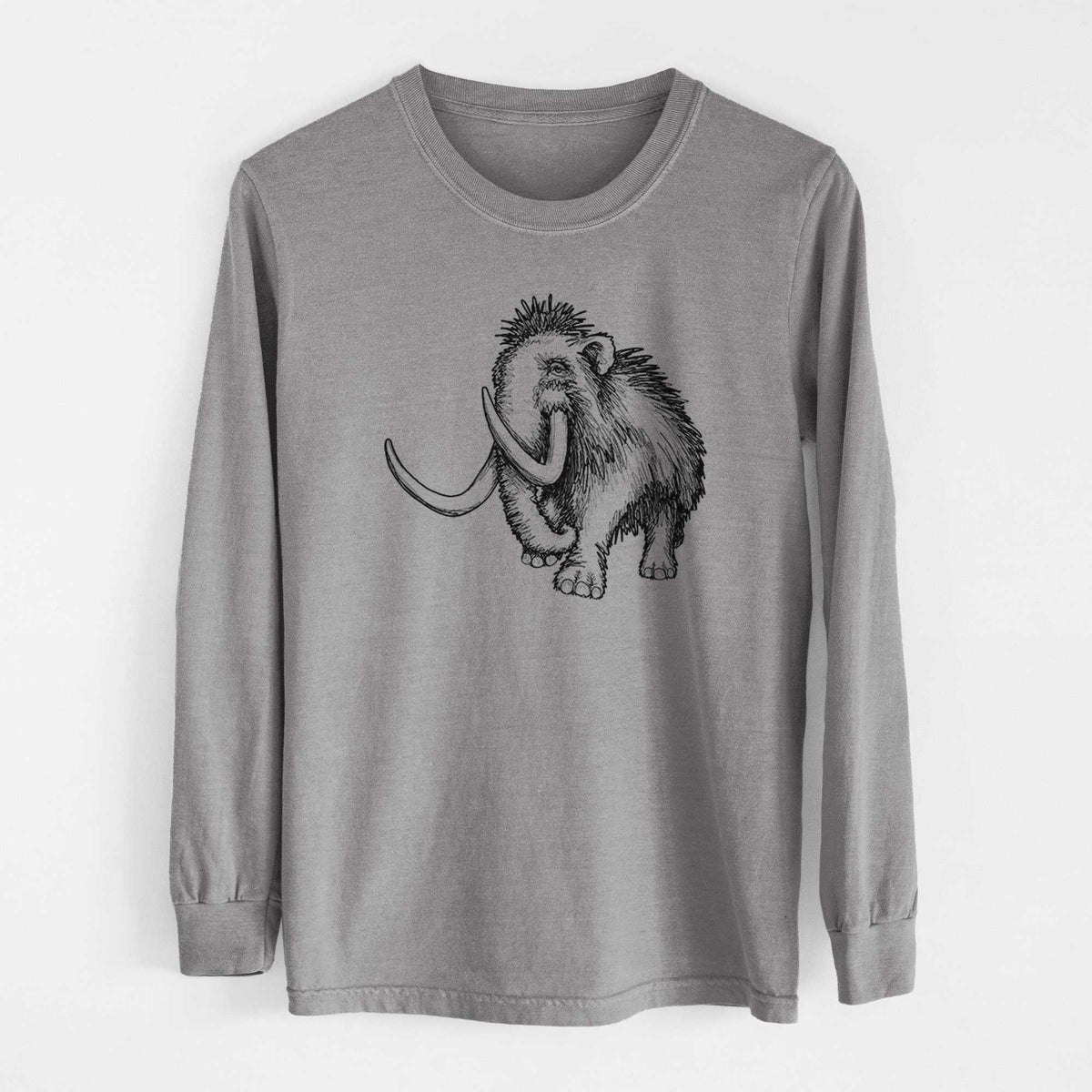 Woolly Mammoth - Mammuthus Primigenius - Heavyweight 100% Cotton Long Sleeve