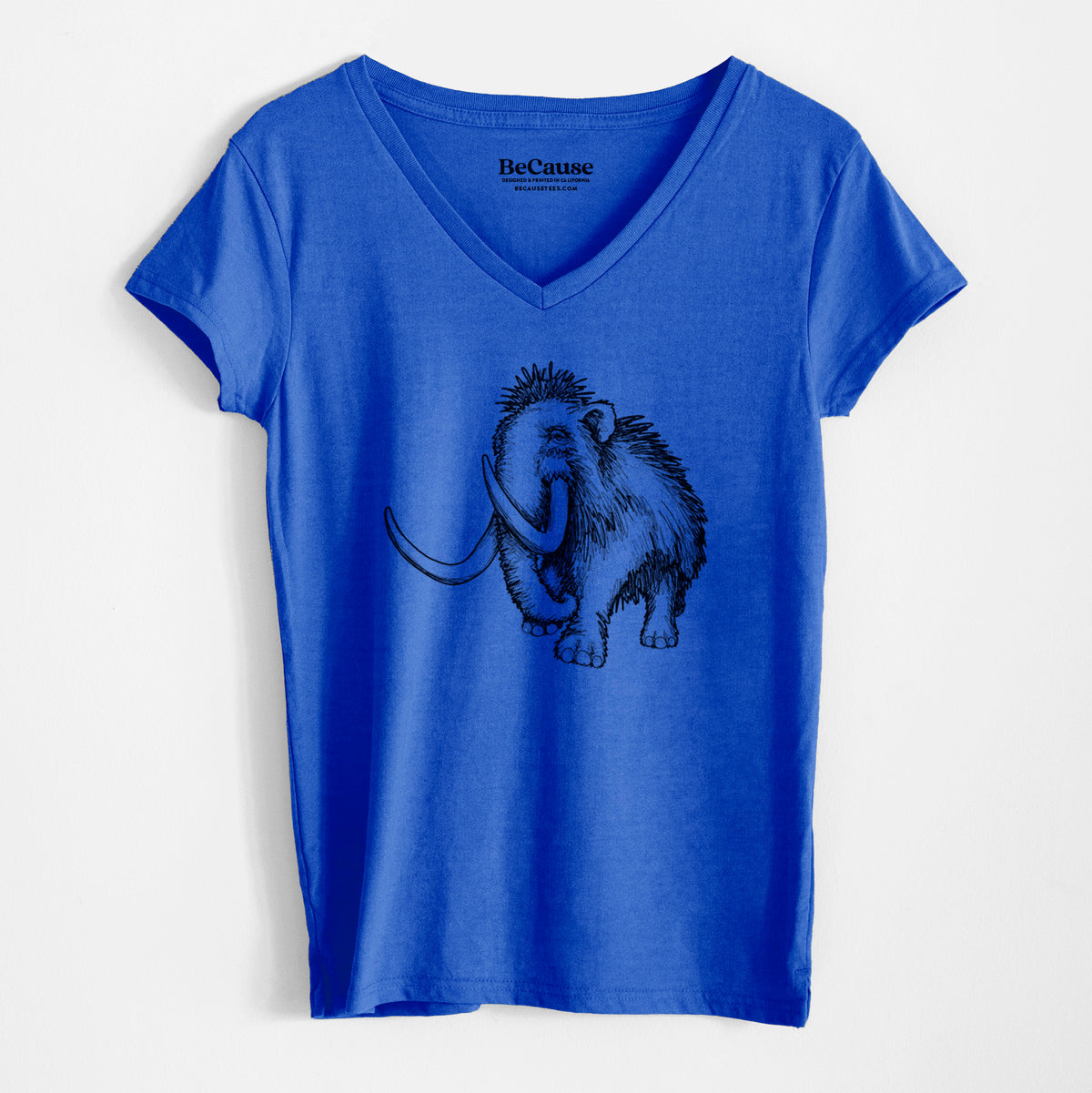 Woolly Mammoth - Mammuthus Primigenius - Women&#39;s 100% Recycled V-neck
