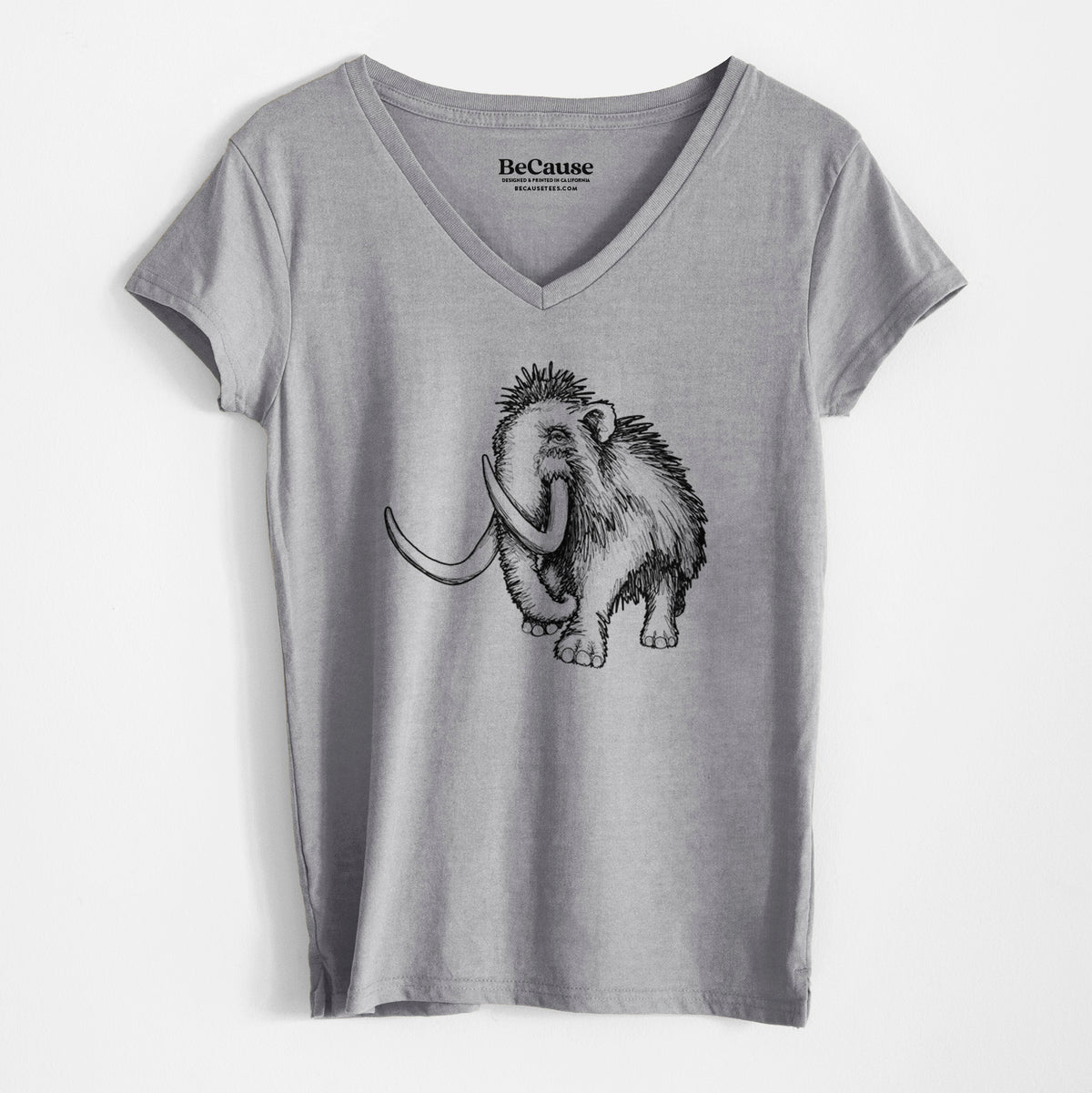 Woolly Mammoth - Mammuthus Primigenius - Women&#39;s 100% Recycled V-neck