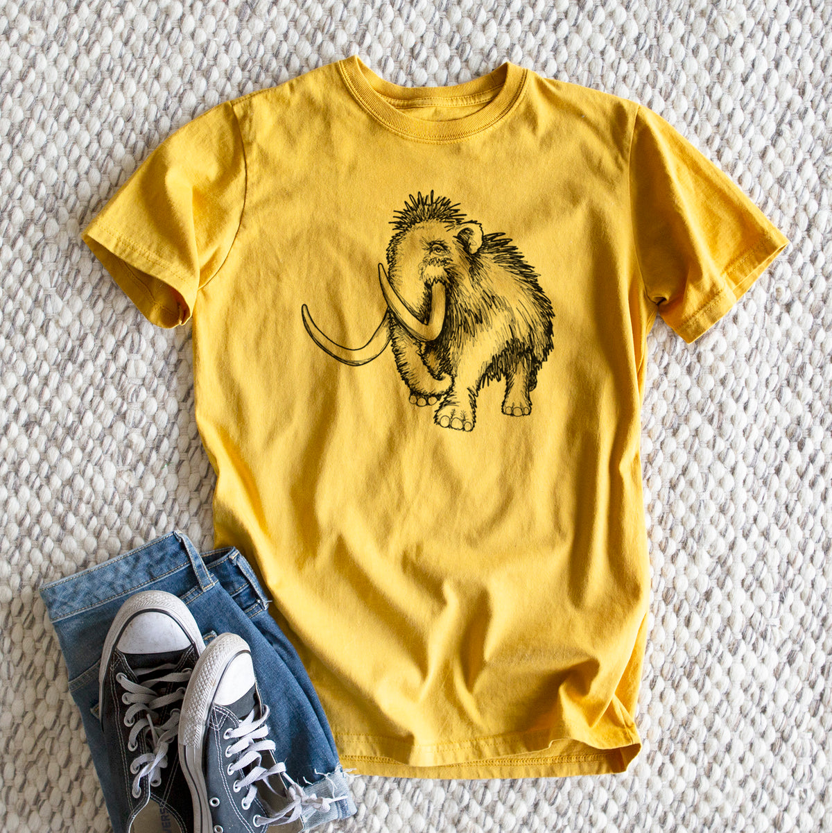 Woolly Mammoth - Mammuthus Primigenius - Heavyweight Men&#39;s 100% Organic Cotton Tee