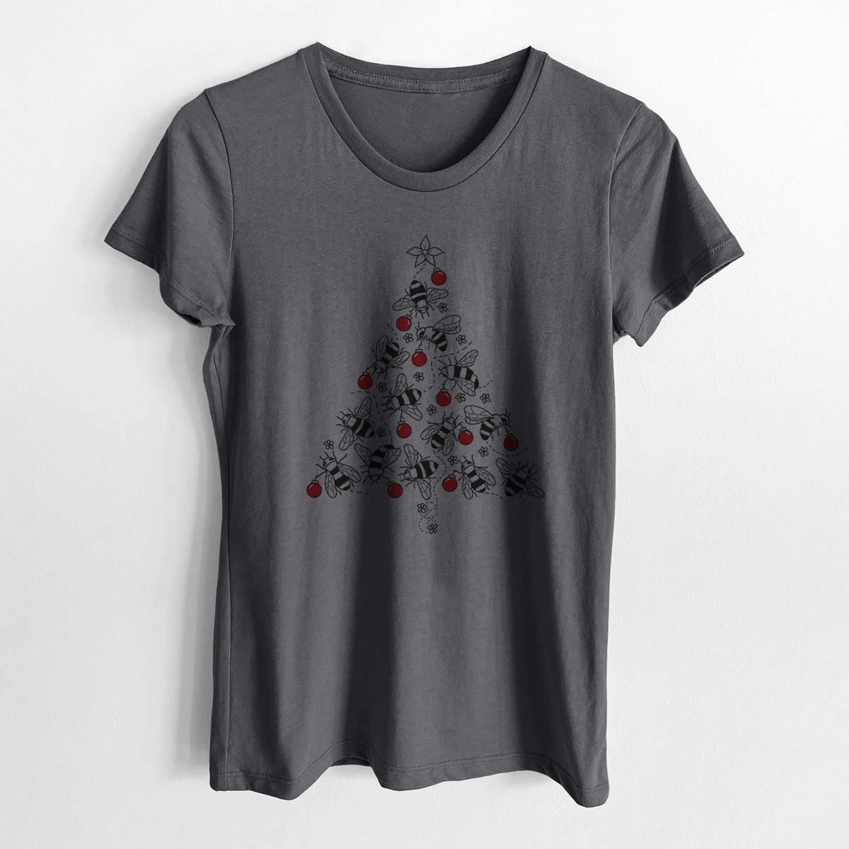 Christmas Tree of Bees - Women&#39;s Crewneck - Made in USA - 100% Organic Cotton