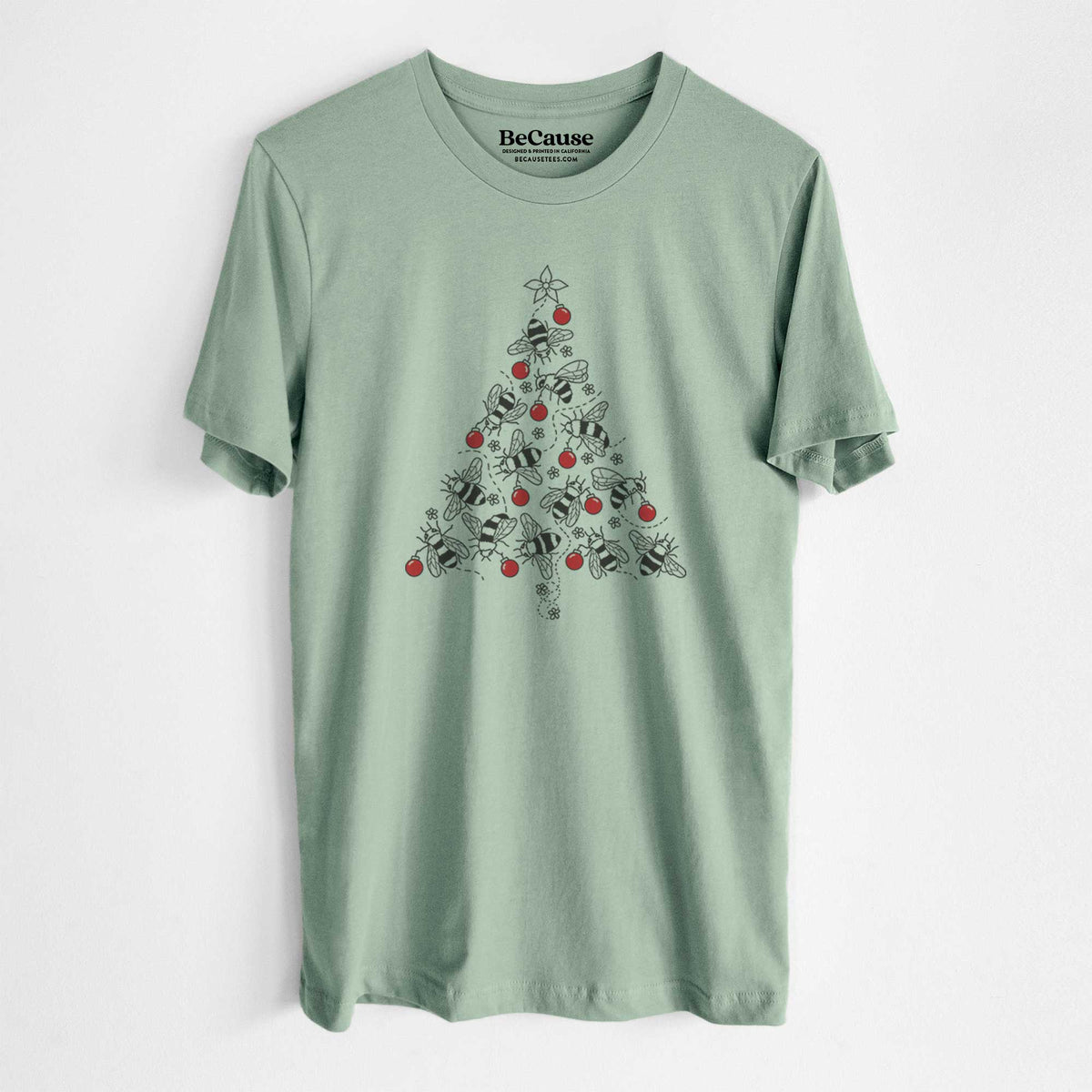 Christmas Tree of Bees - Lightweight 100% Cotton Unisex Crewneck