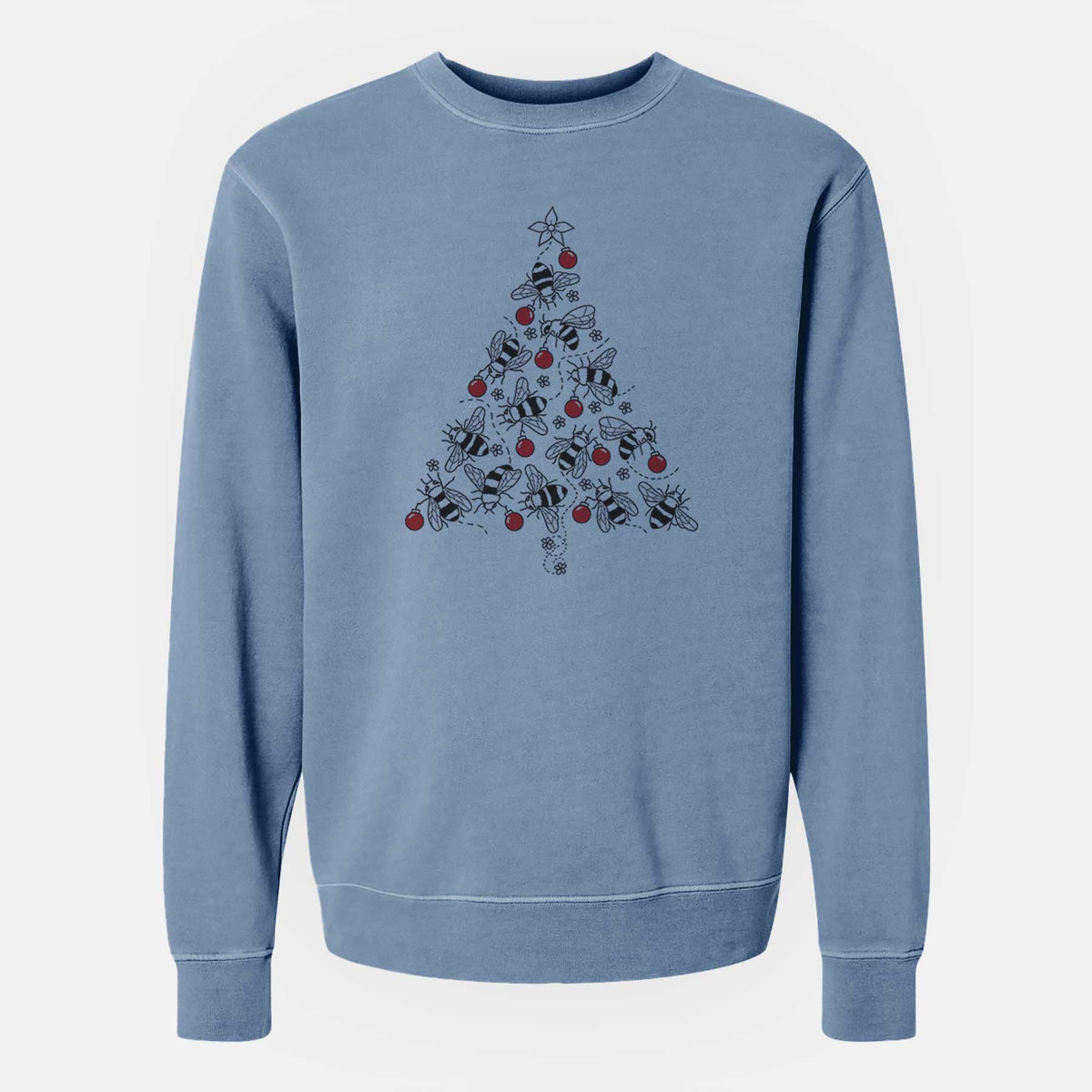 Christmas Tree of Bees - Unisex Pigment Dyed Crew Sweatshirt