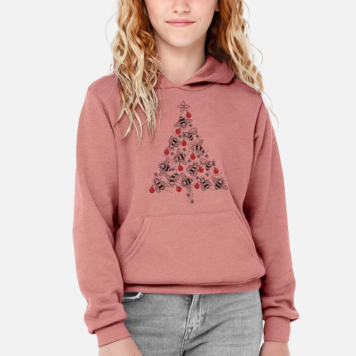 Christmas Tree of Bees - Youth Hoodie Sweatshirt