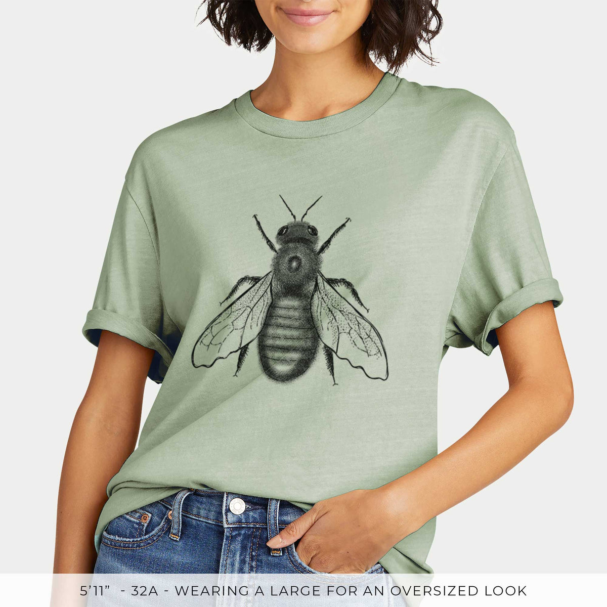 Xylocopa Virginica - Carpenter Bee -  Mineral Wash 100% Organic Cotton Short Sleeve